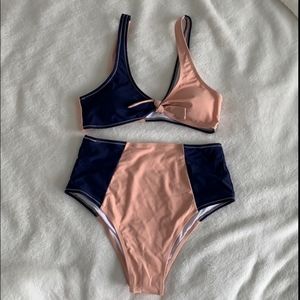 Cupshe 2 piece high waisted swimsuit-medium